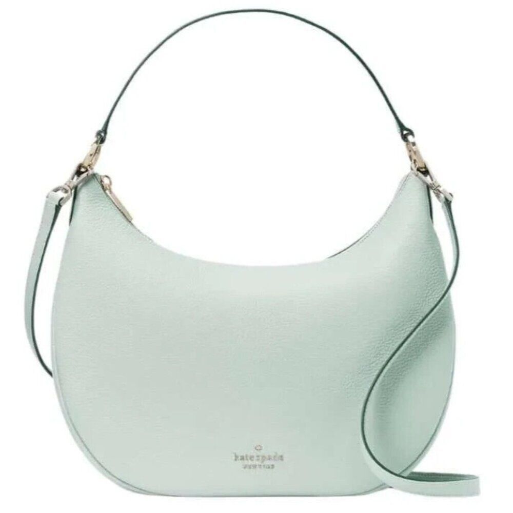 NWT Kate Spade Weston Frosty Sky Leather Large Shoulder Crossbody Bag K8453 $399 - Picture 1 of 8